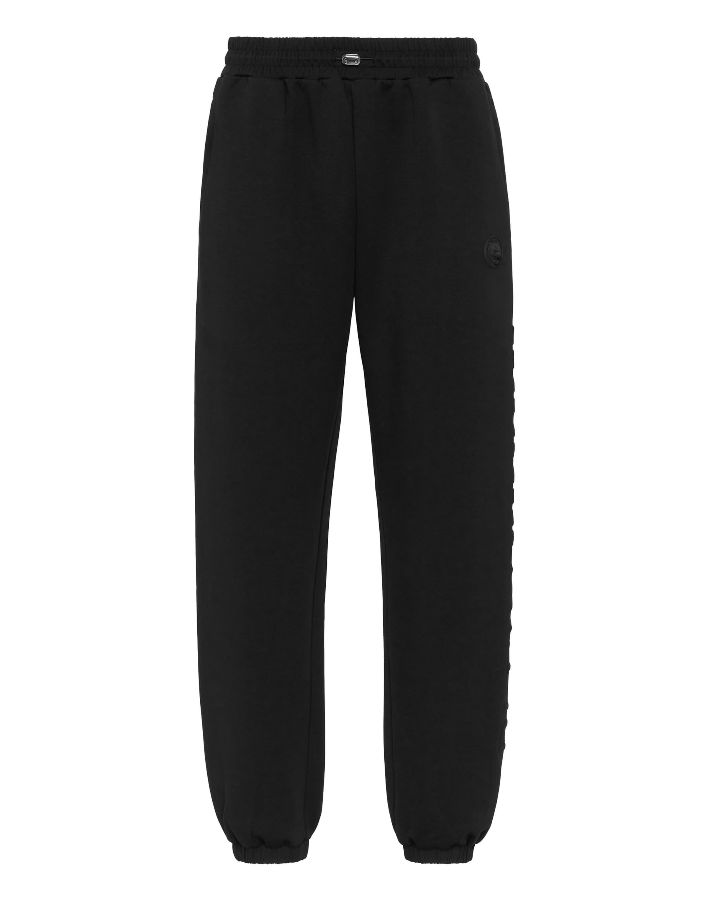 Effilé Pantalon Plein Sport en noir : devant