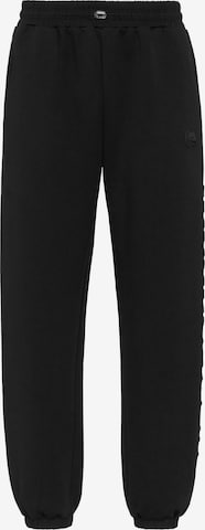 Tapered Pantaloni di Plein Sport in nero: frontale
