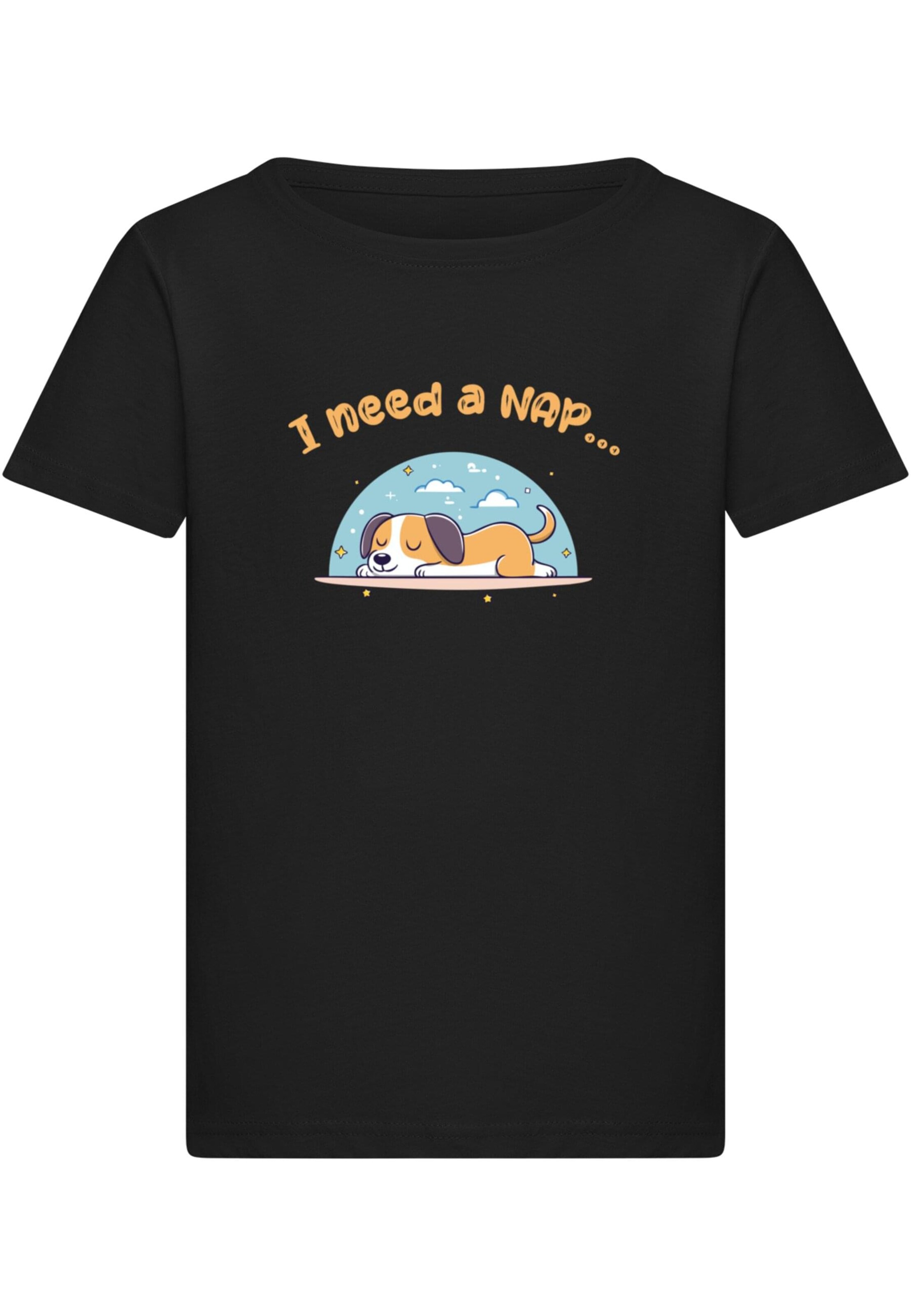 Merchcode Shirt 'Need Nap' in Zwart: voorkant