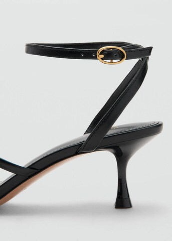 MANGO T-Bar Sandals 'Niza' in Black