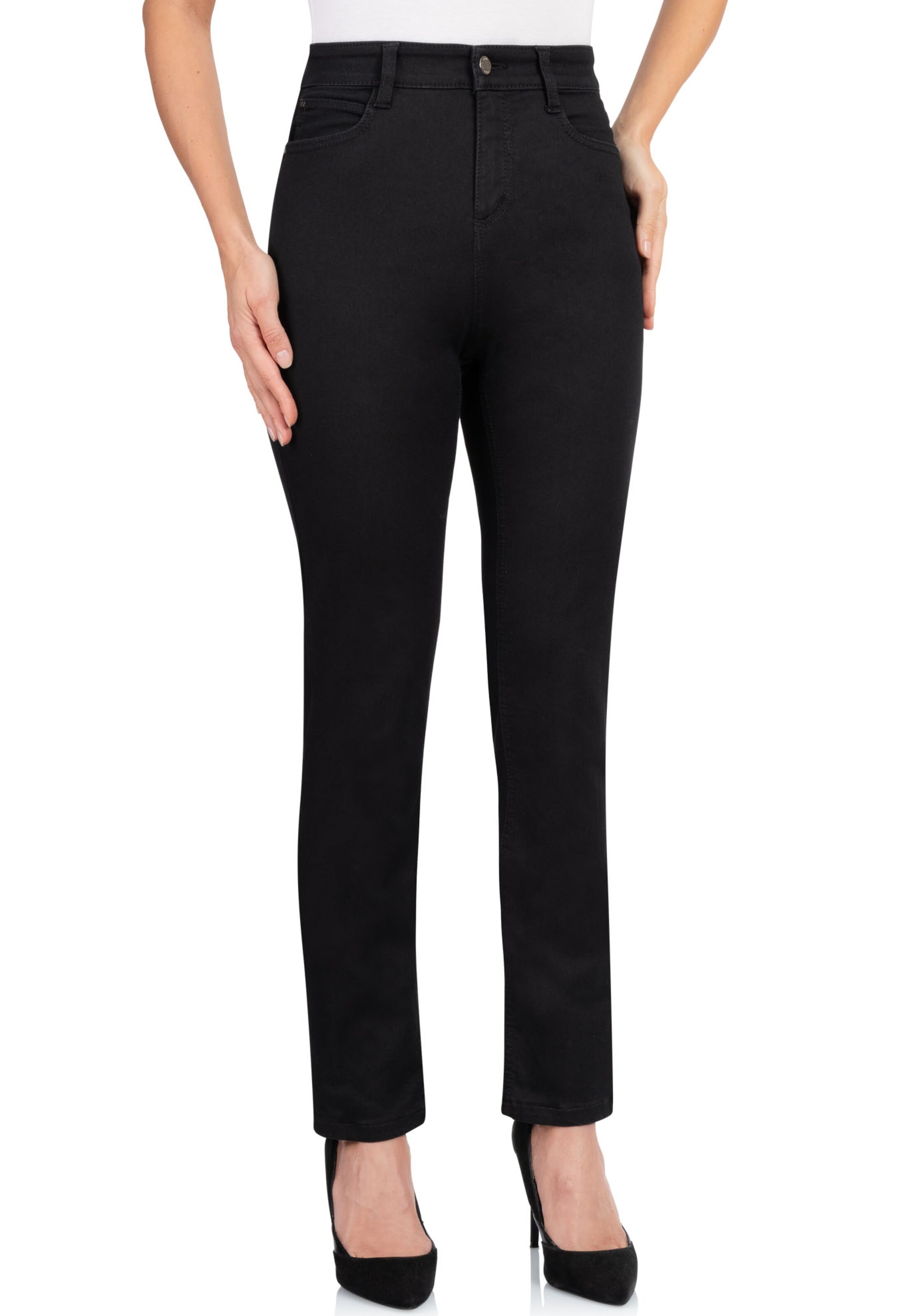 wonderjeans Regular Jeans in Black: front