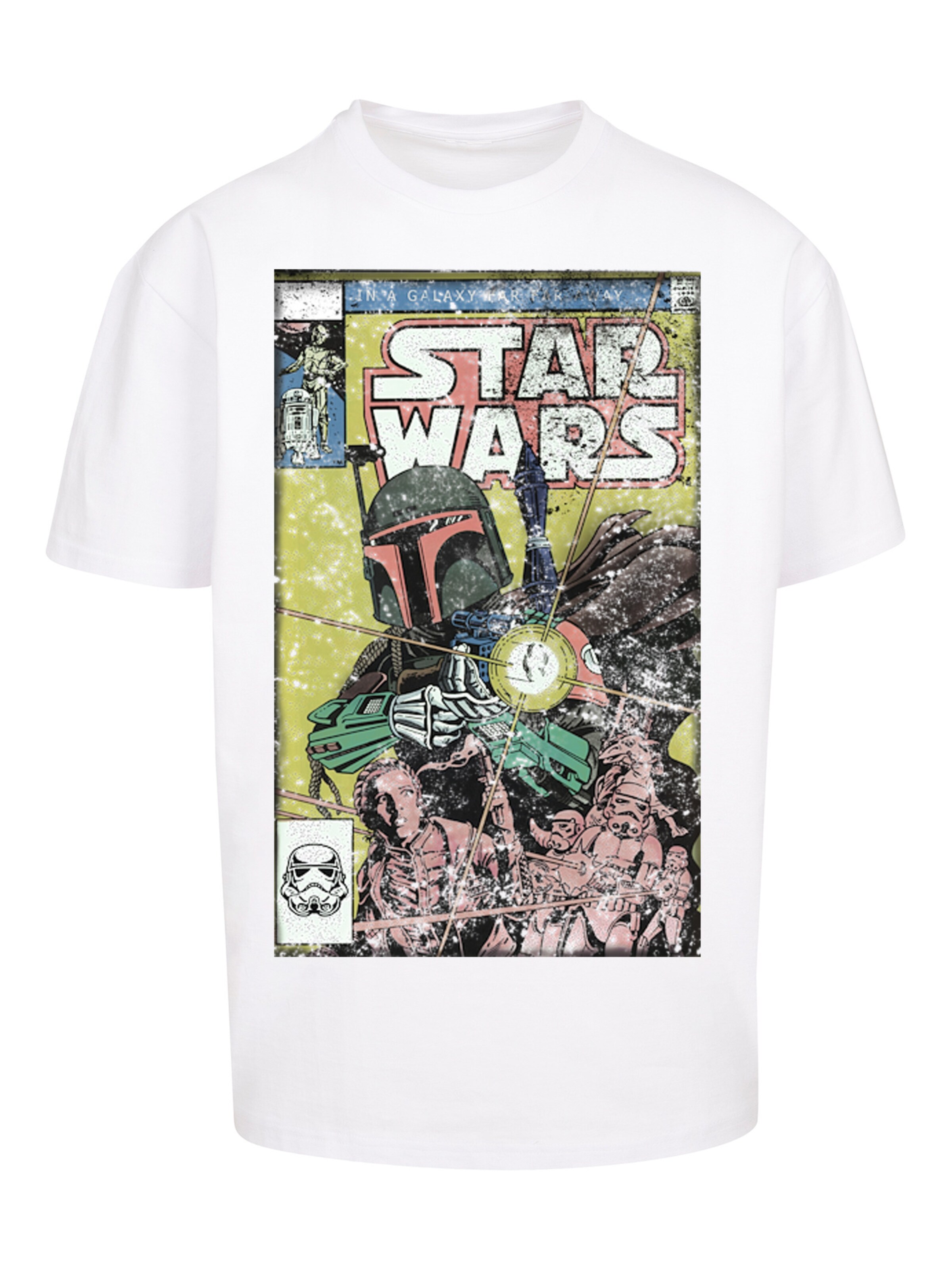 F4NT4STIC Shirt 'Star Wars Boba Fett Comic' in Weiß: Vorderseite