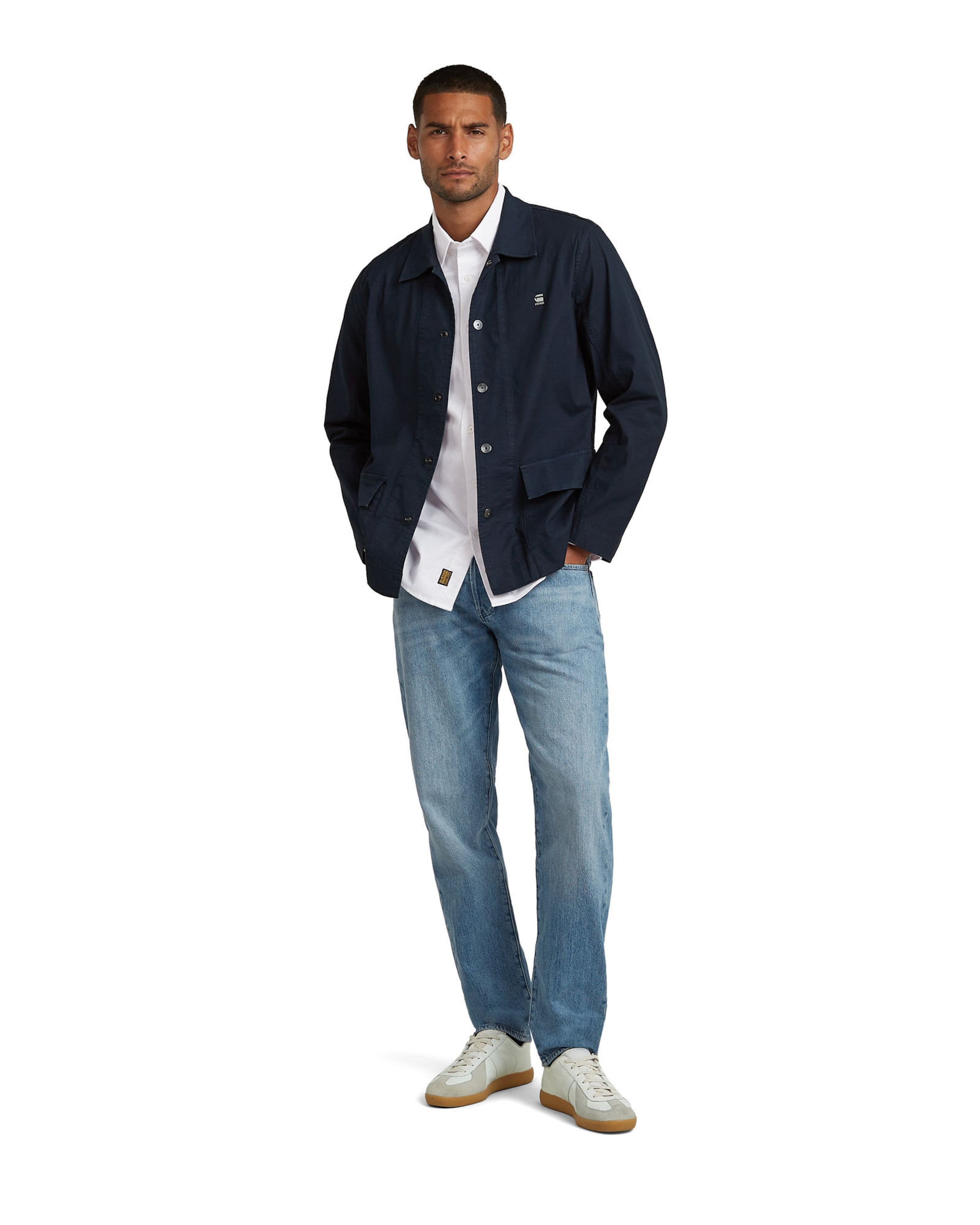 G-STAR Slim fit Button Up Shirt '2 Pocket Overshirt' in Blue