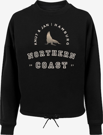 Sweat-shirt 'Robbe Knut & Jan Hamburg' F4NT4STIC en noir : devant