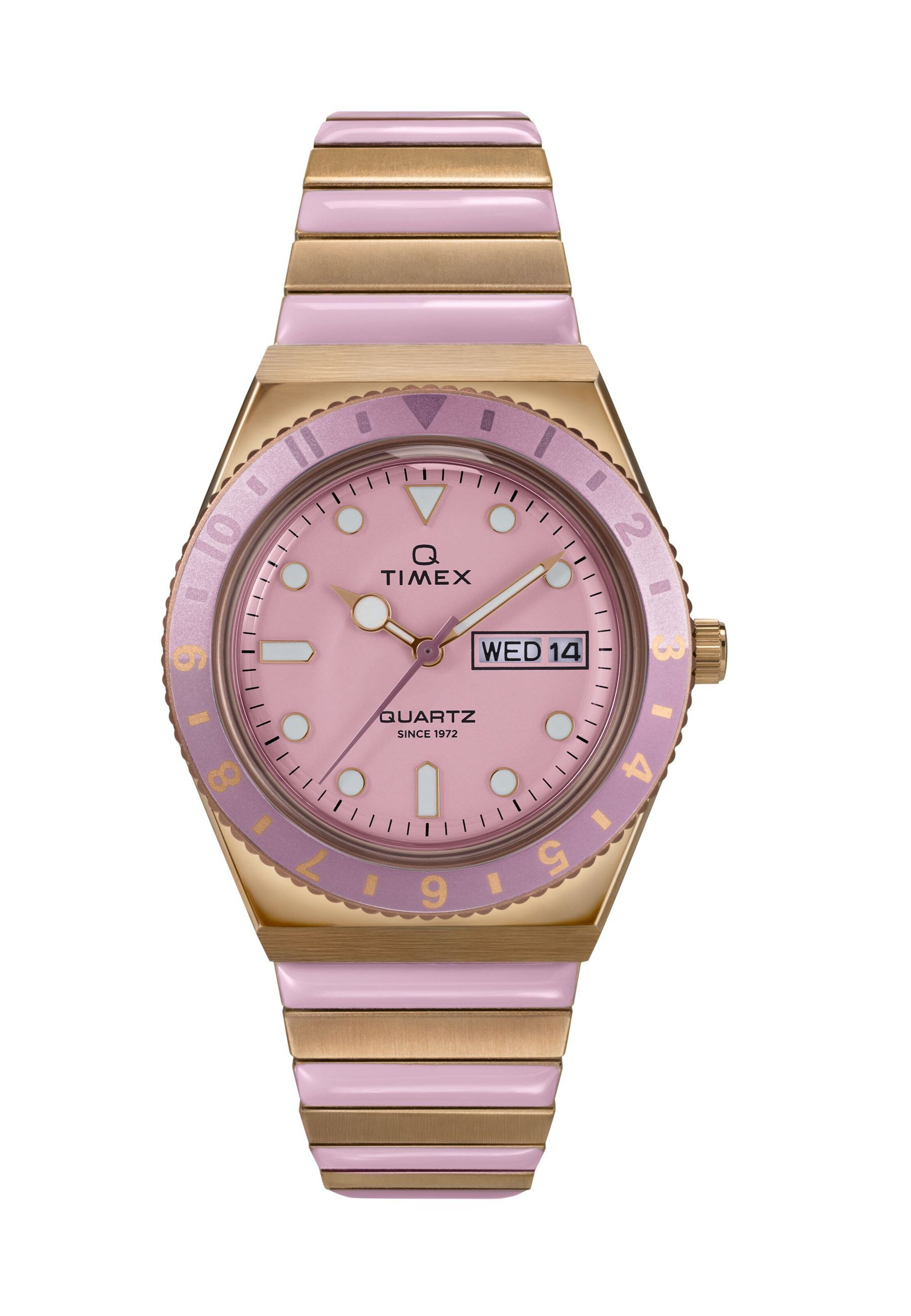 TIMEX Quartz Analog Watch ' Q Timex ' in Pink: Vorderseite