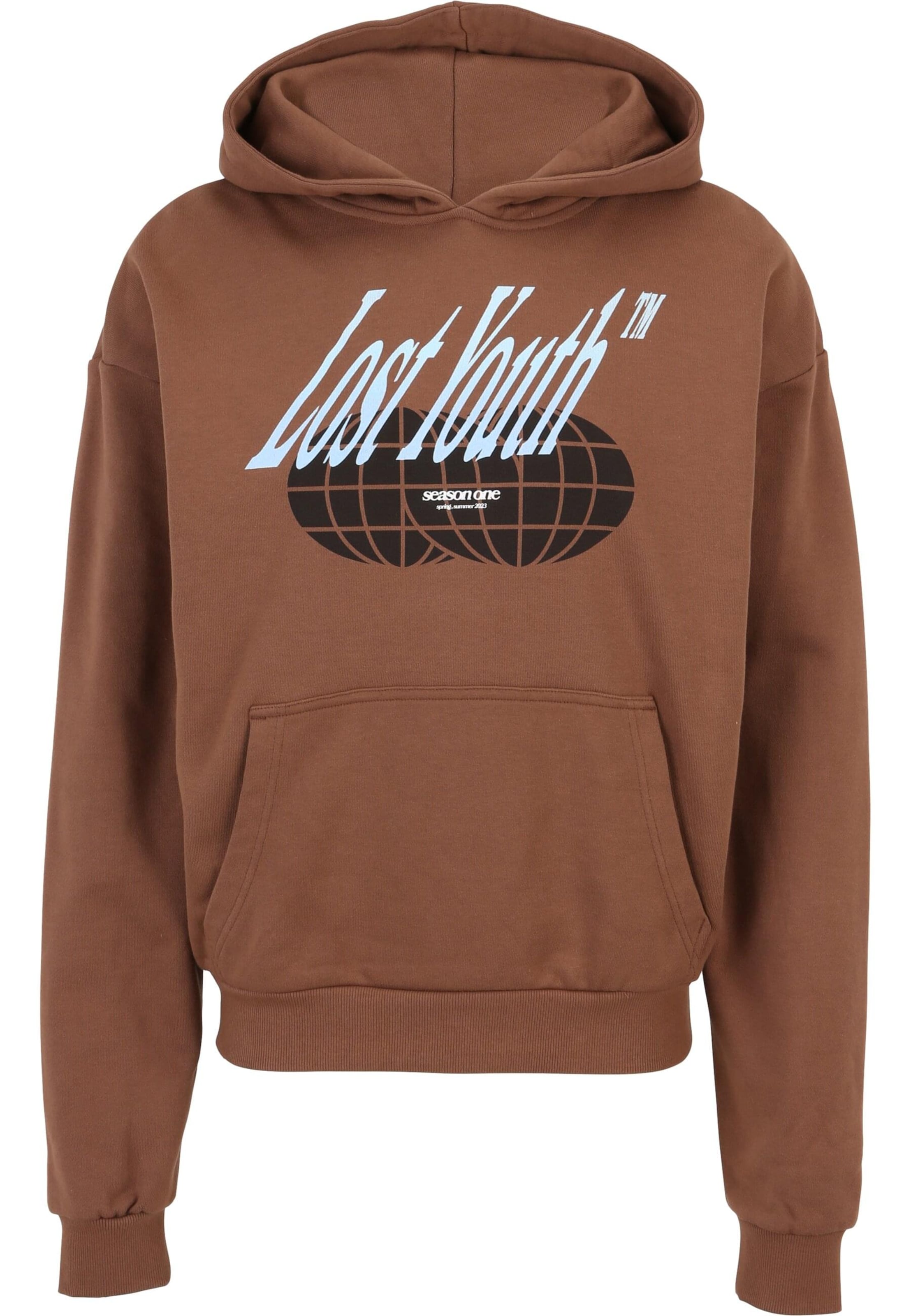 Lost Youth Mikina 'Icon V.5' – hnědá: přední strana