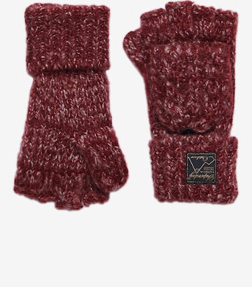 Superdry Fingerless Gloves in Red: front