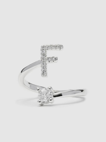 Luxenter Ring 'Alphabet F'‌‌‌‌‌‌‌‌‌ in Silber: Vorderseite