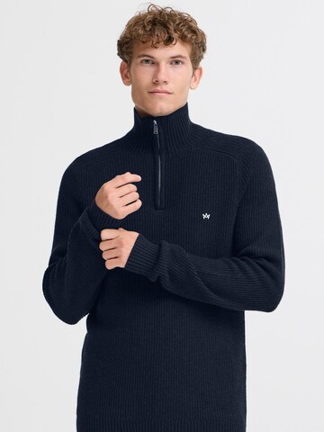 Kronstadt Sweater ' KSDoors half Zip ' in Blue