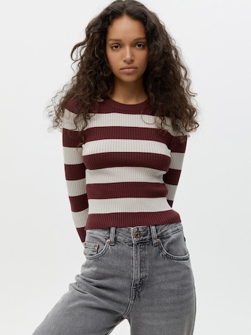 Pull-over Pull&Bear en rouge : devant