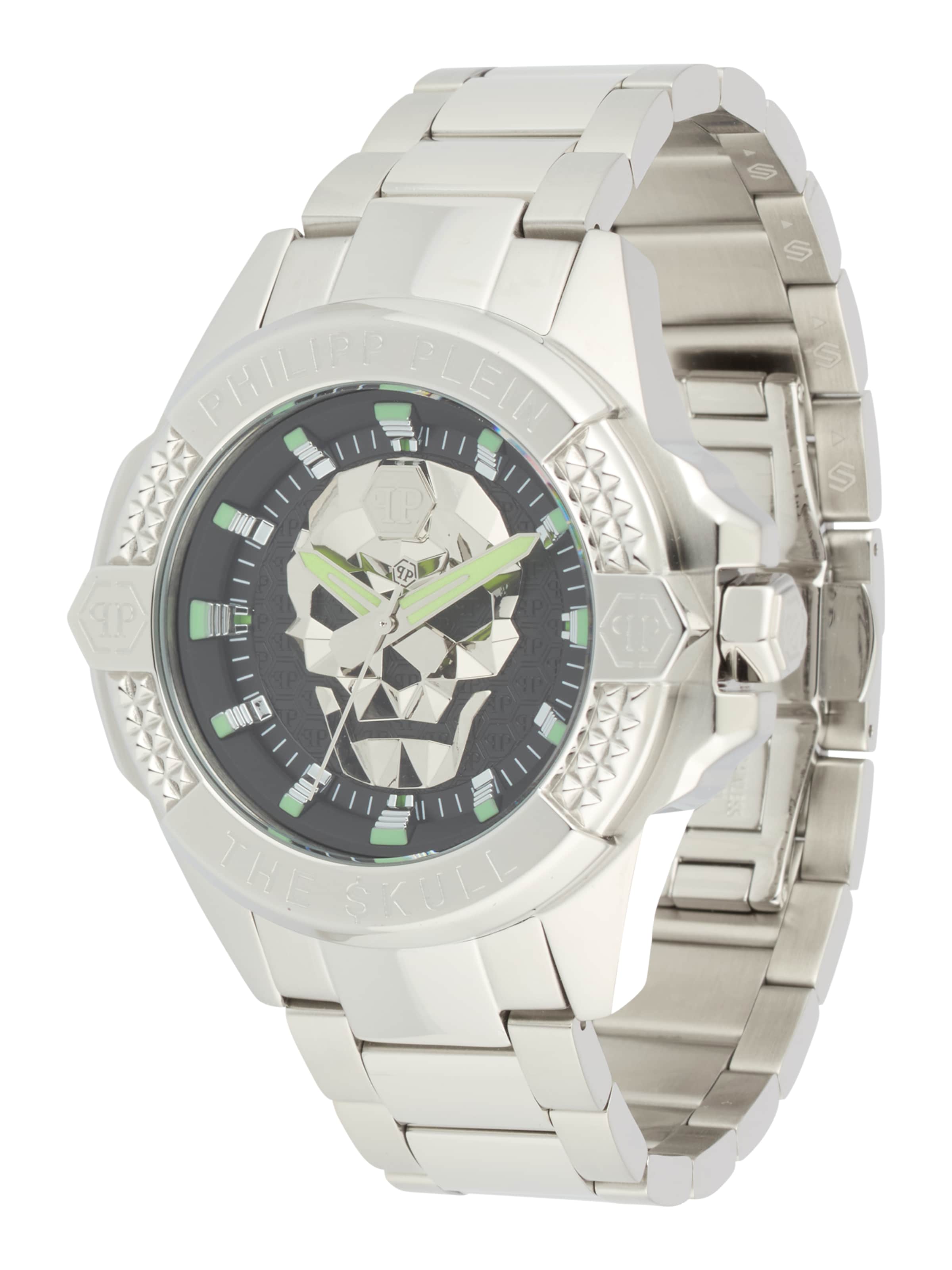 Philipp Plein Analog watch 'The $kull' in Silver: front