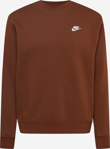 Sweat-shirt 'Club Fleece' Nike Sportswear en marron : devant