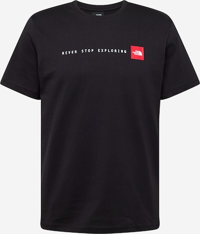 THE NORTH FACE Μπλουζάκι 'NEVER STOP EXPLORING' σε κόκκινο / μαύρο / λευκό, Άποψη προϊόντος