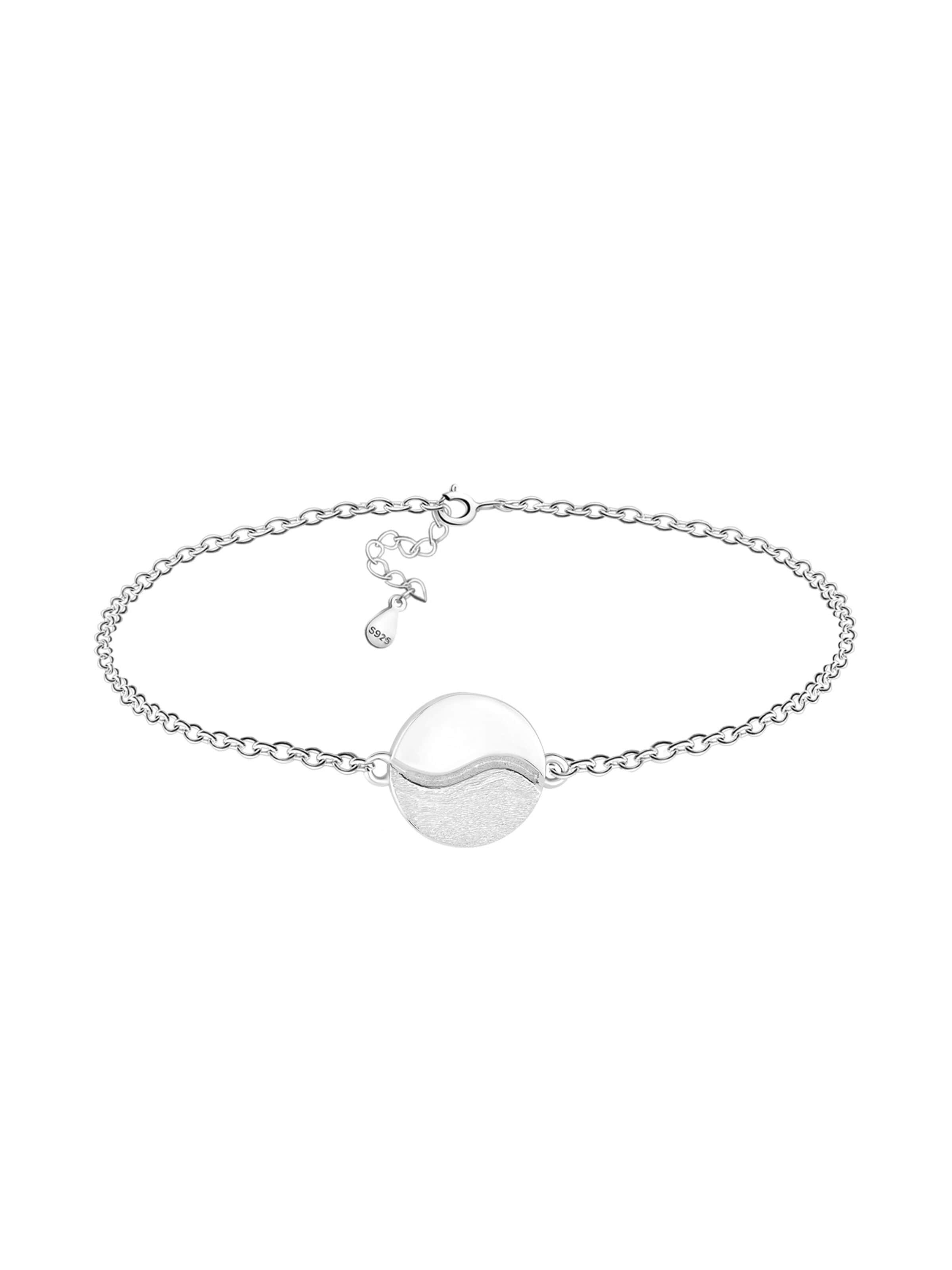 Sofia Milani Armband 'Brushed Ying Yang'‌‌‌‌‌‌‌‌‌‌ in Silber: Vorderseite