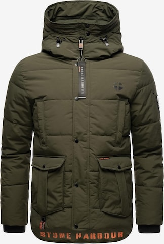 STONE HARBOUR Winter Jacket 'Admaroo' in Green: front