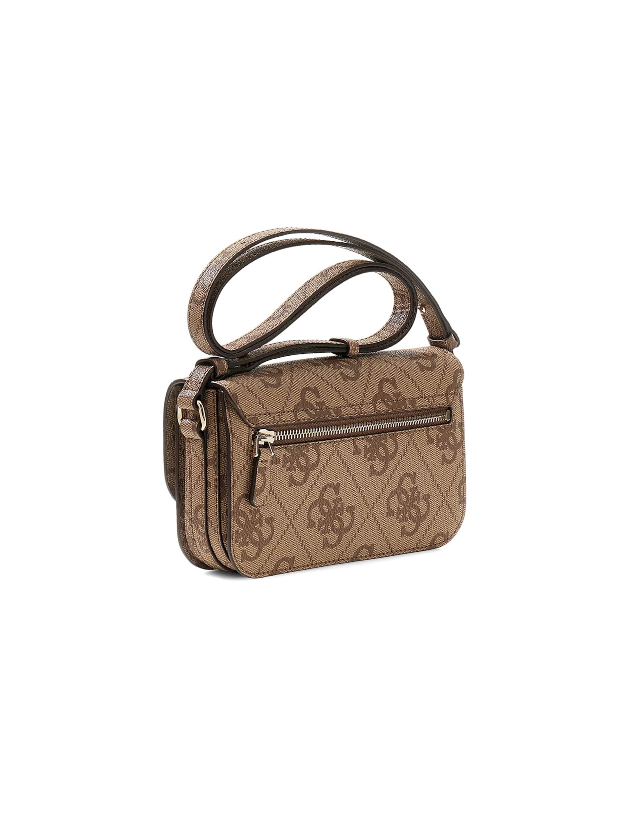 GUESS Umhängetasche 'Janie Logo Cnvrtbl Xbody Flap'‌‌‌‌‌‌‌ in Braun