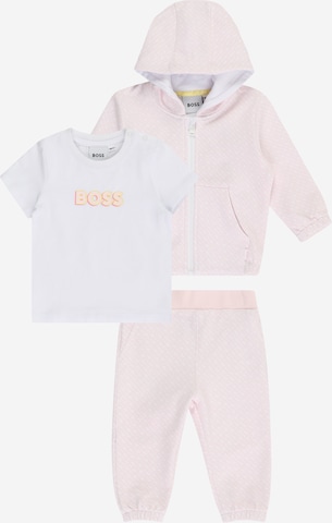 BOSS Kidswear - Conjunto en rosa: frente