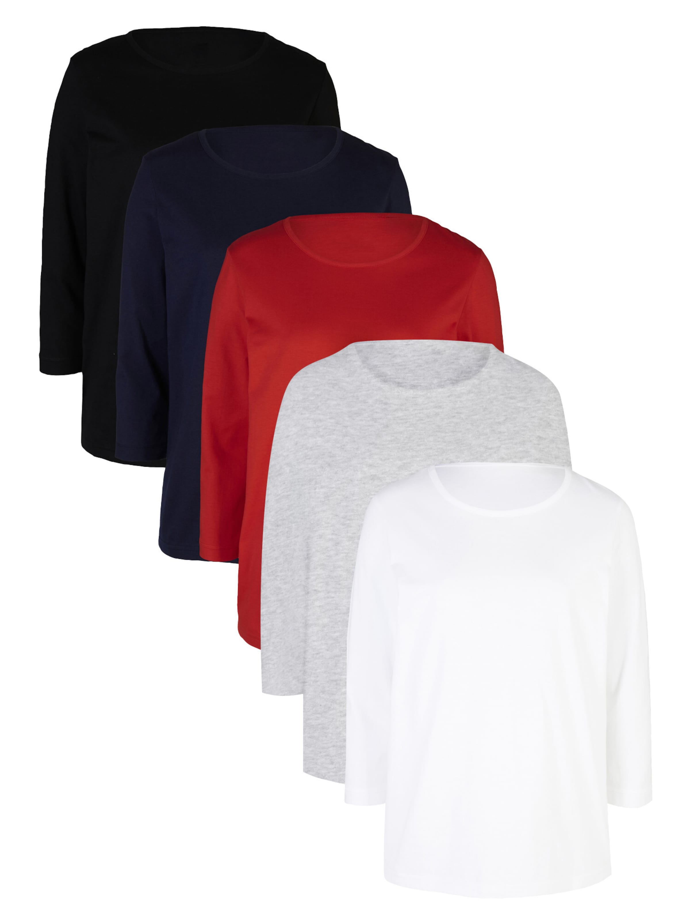 bonprix Shirt (5er Pack) in Blau: Vorderseite