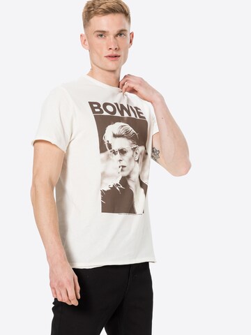 Regular fit Tricou 'DAVID BOWIE CIGARETTE' de la AMPLIFIED pe alb: față