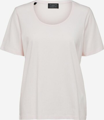 T-shirt SELECTED FEMME en beige : devant