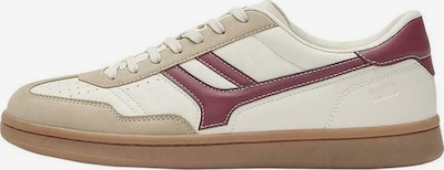 Pull&Bear Matalavartiset tennarit värissä beige / vaaleabeige / viininpunainen, Tuotenäkymä