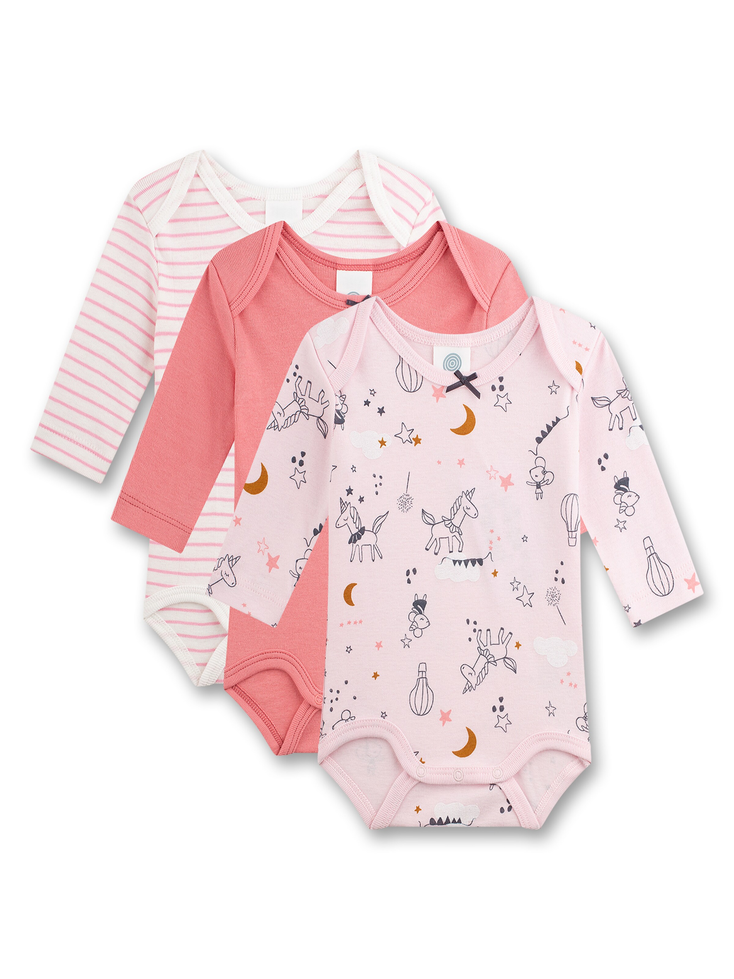 Tutina / body per bambino di Sanetta in rosa: frontale
