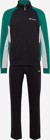 Champion Authentic Athletic Apparel Tracksuit in mottled grey / Emerald / Black / White, Item view