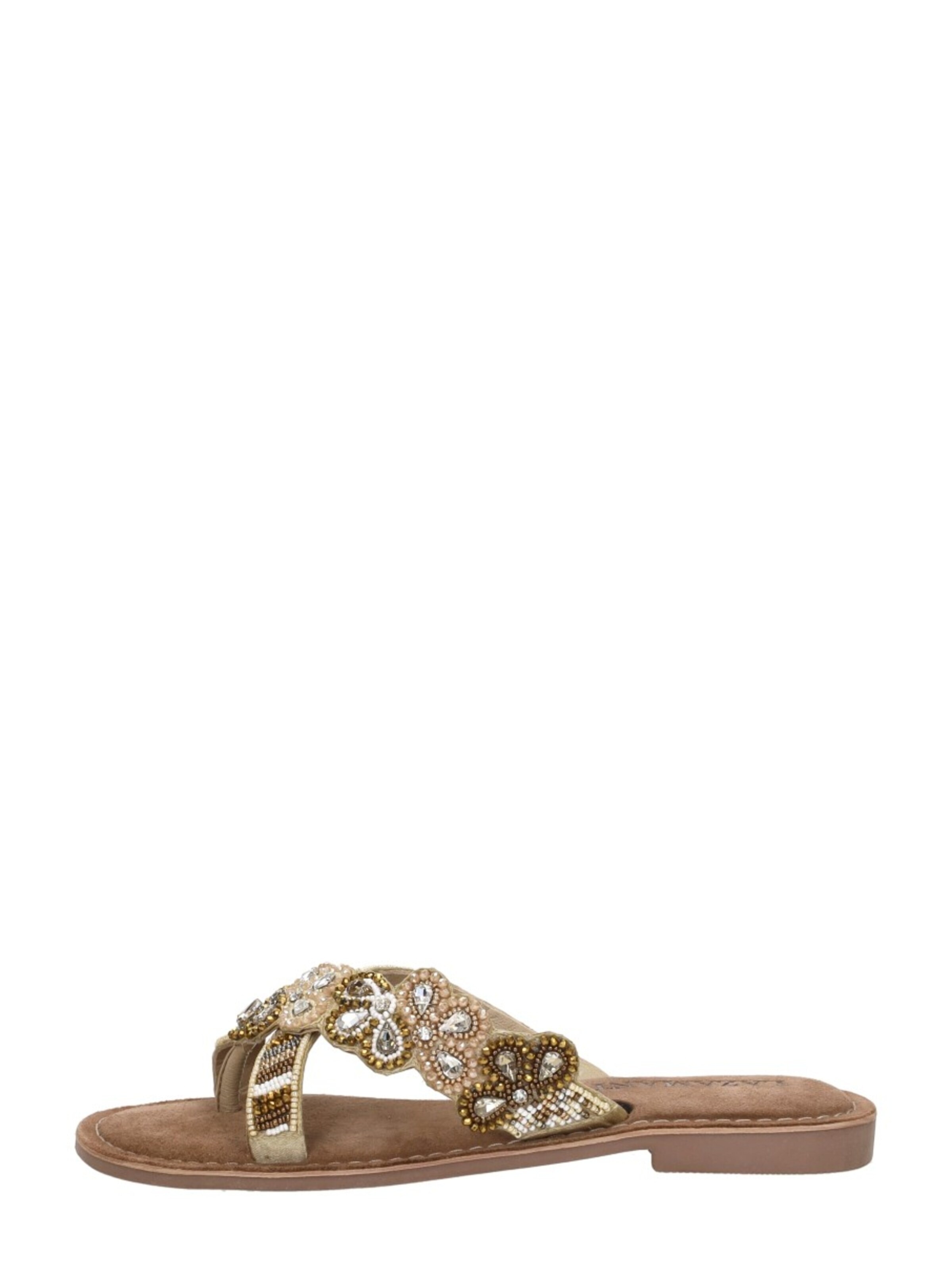 Pantoufle 'Teenslippers' LAZAMANI en beige : devant