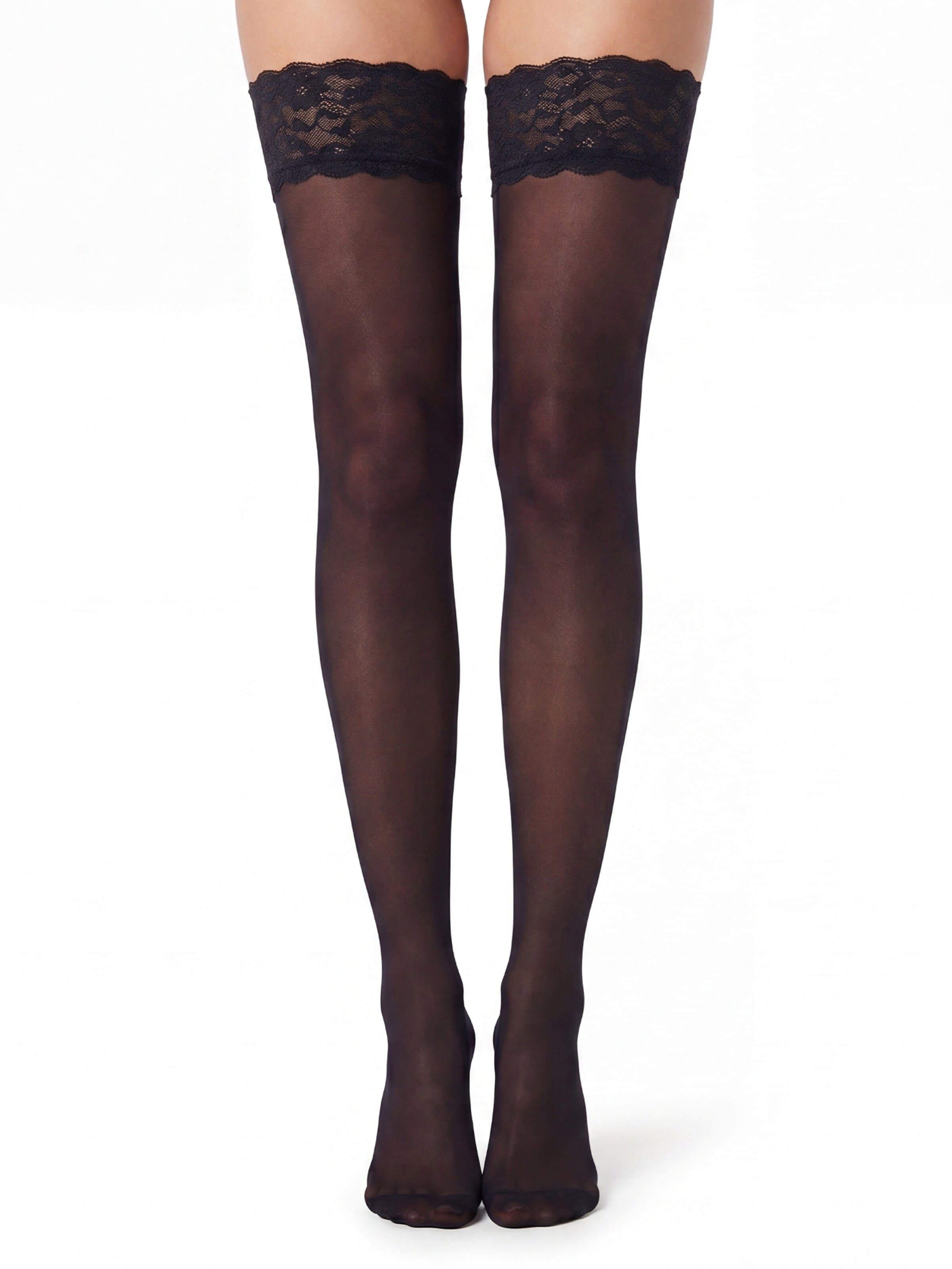 Calze autoreggenti 'Micro 60' di GLAMORY in nero: frontale