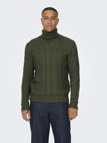 Only & Sons Sweater 'Rigge' in Green