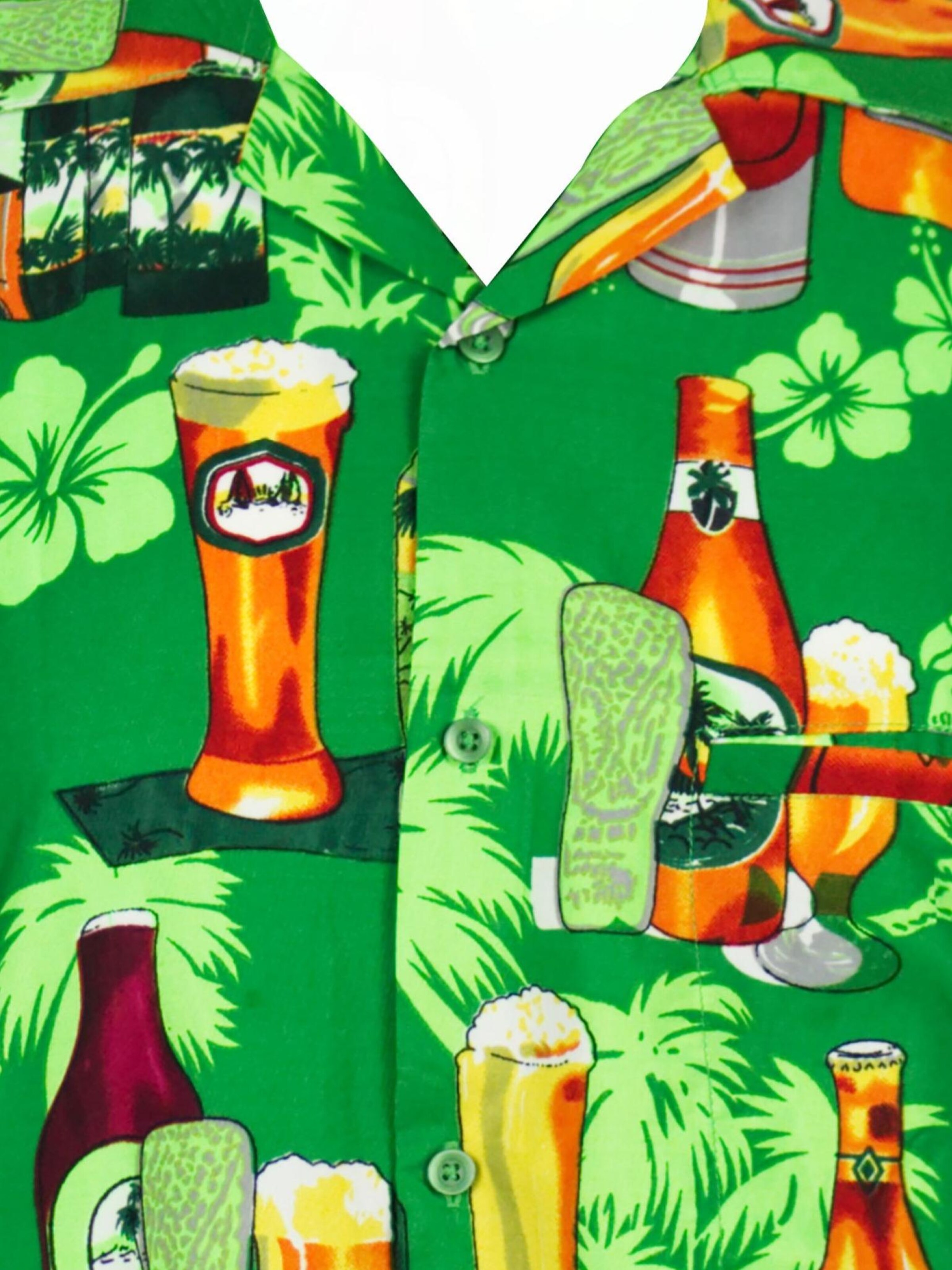 King Kameha Shirt 'Beerbottle' in Green