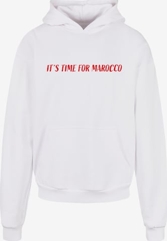 Merchcode Sweatshirt 'Its Time For Marocco' in Wit: voorkant