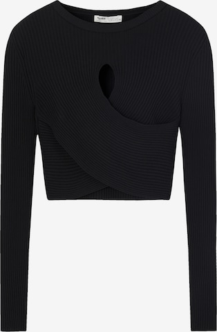 Pull-over Pull&Bear en noir : devant