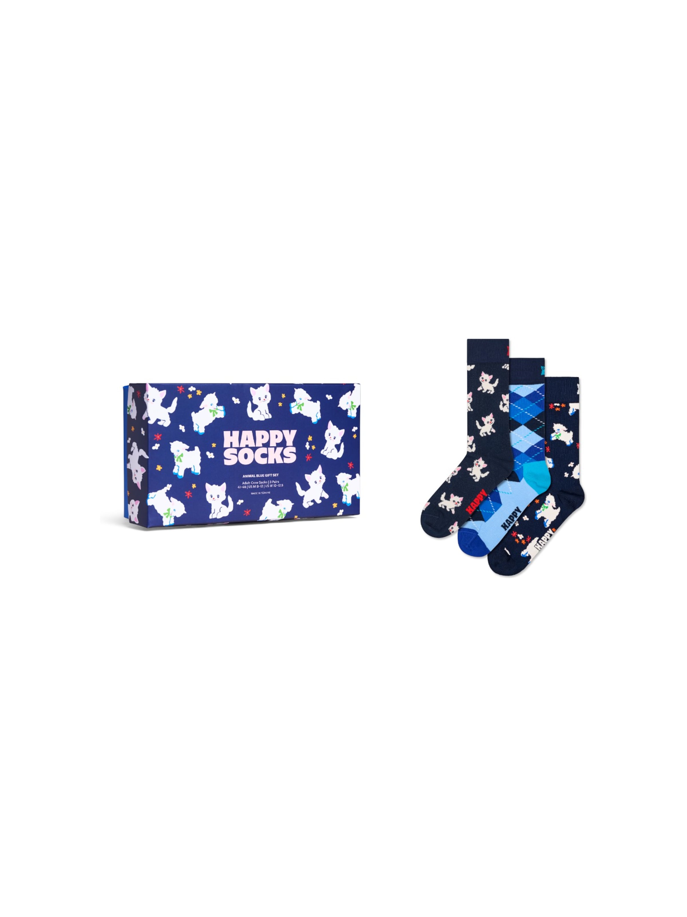 Happy Socks Socks '3-Pack Animal Blue Socks Gift Set' in Blue: front