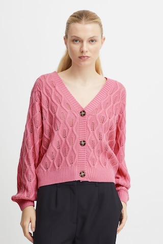 ICHI Knit Cardigan 'Marnas' in Pink: front