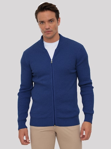 Sir Raymond Tailor Knit Cardigan 'Milan' in Blue: front