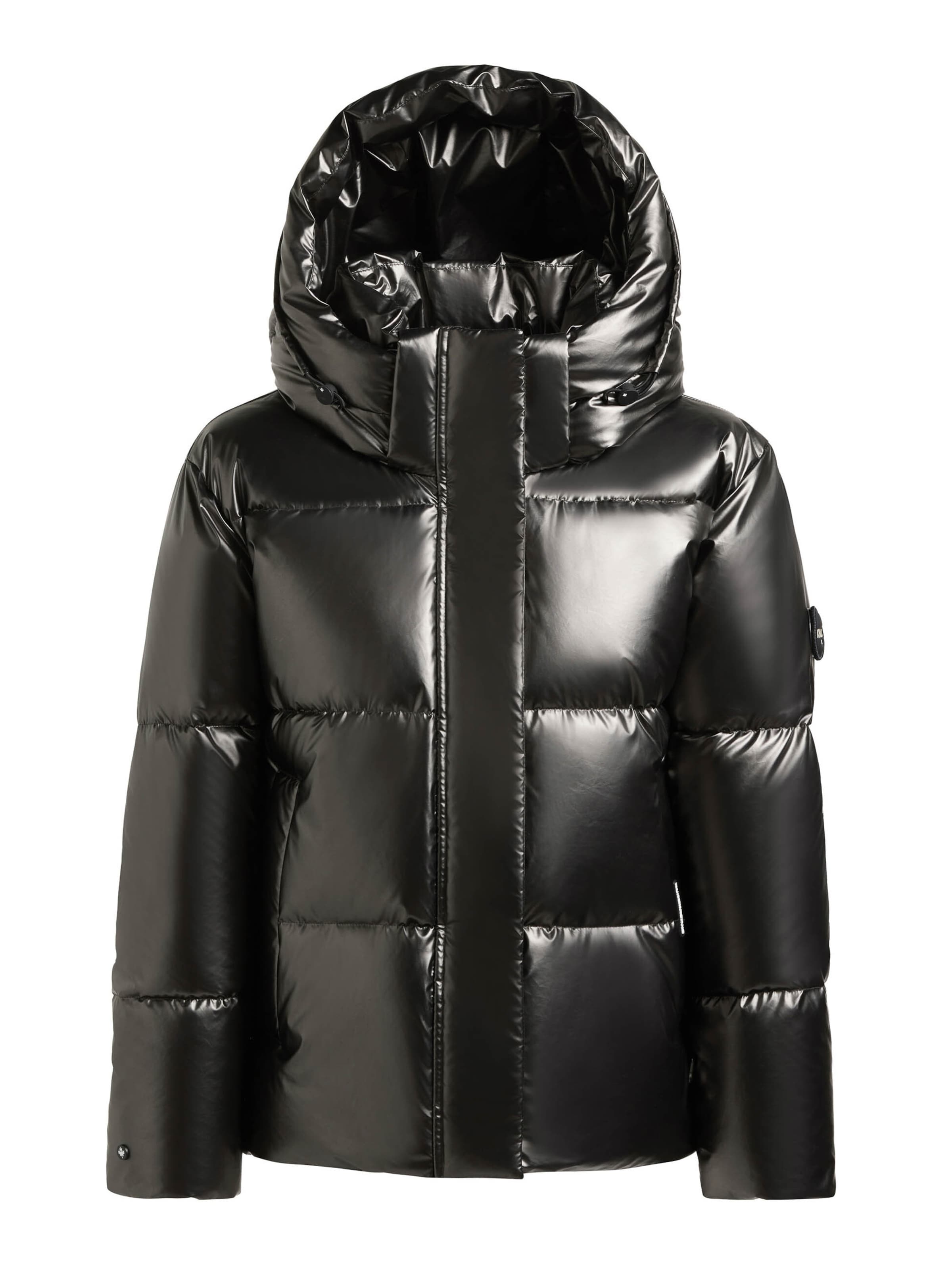 khujo Winterjas 'Devina3 Shiny' in Zwart: voorkant