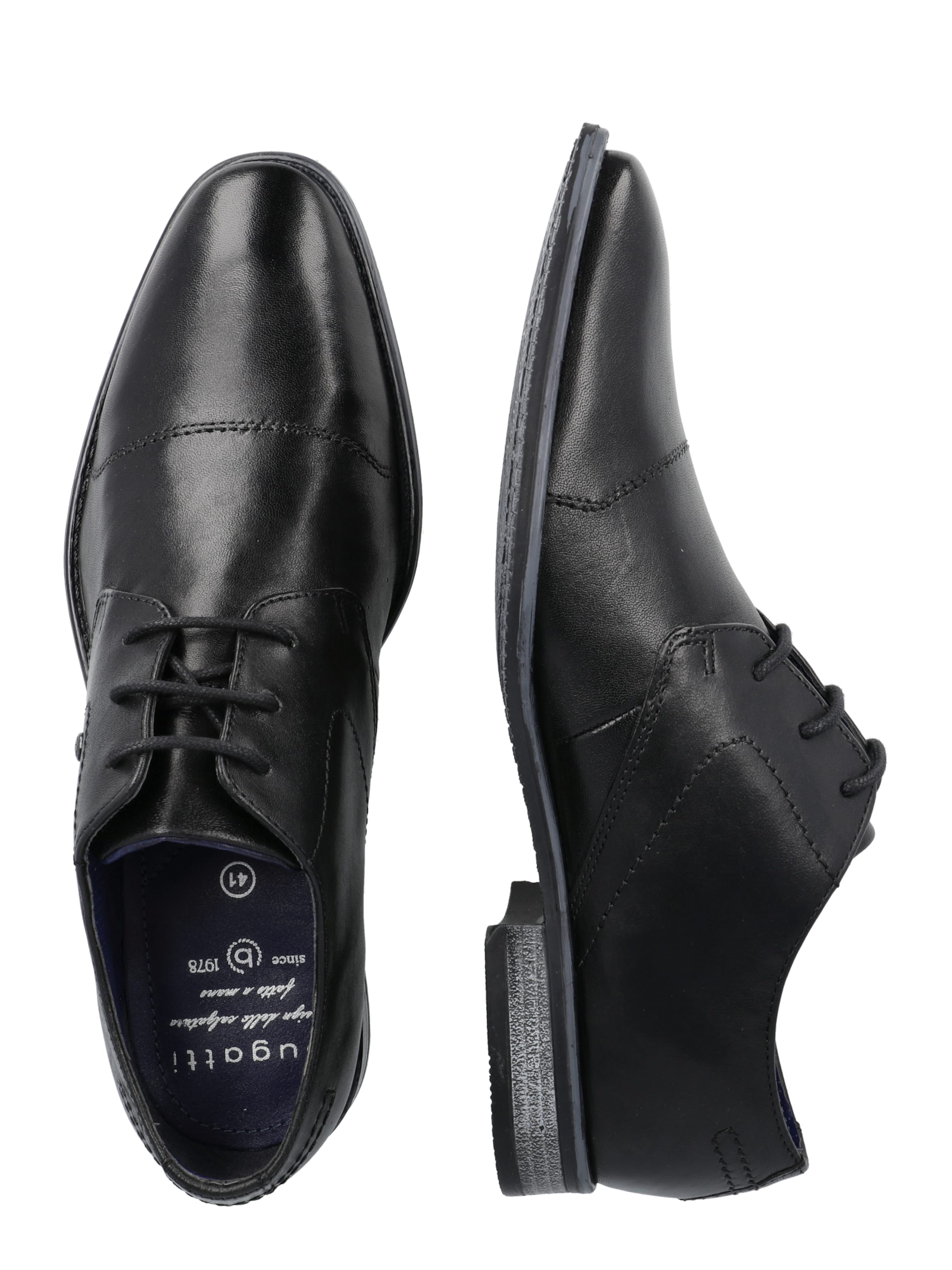 bugatti Δετό παπούτσι 'Rinaldo' σε μαύρο