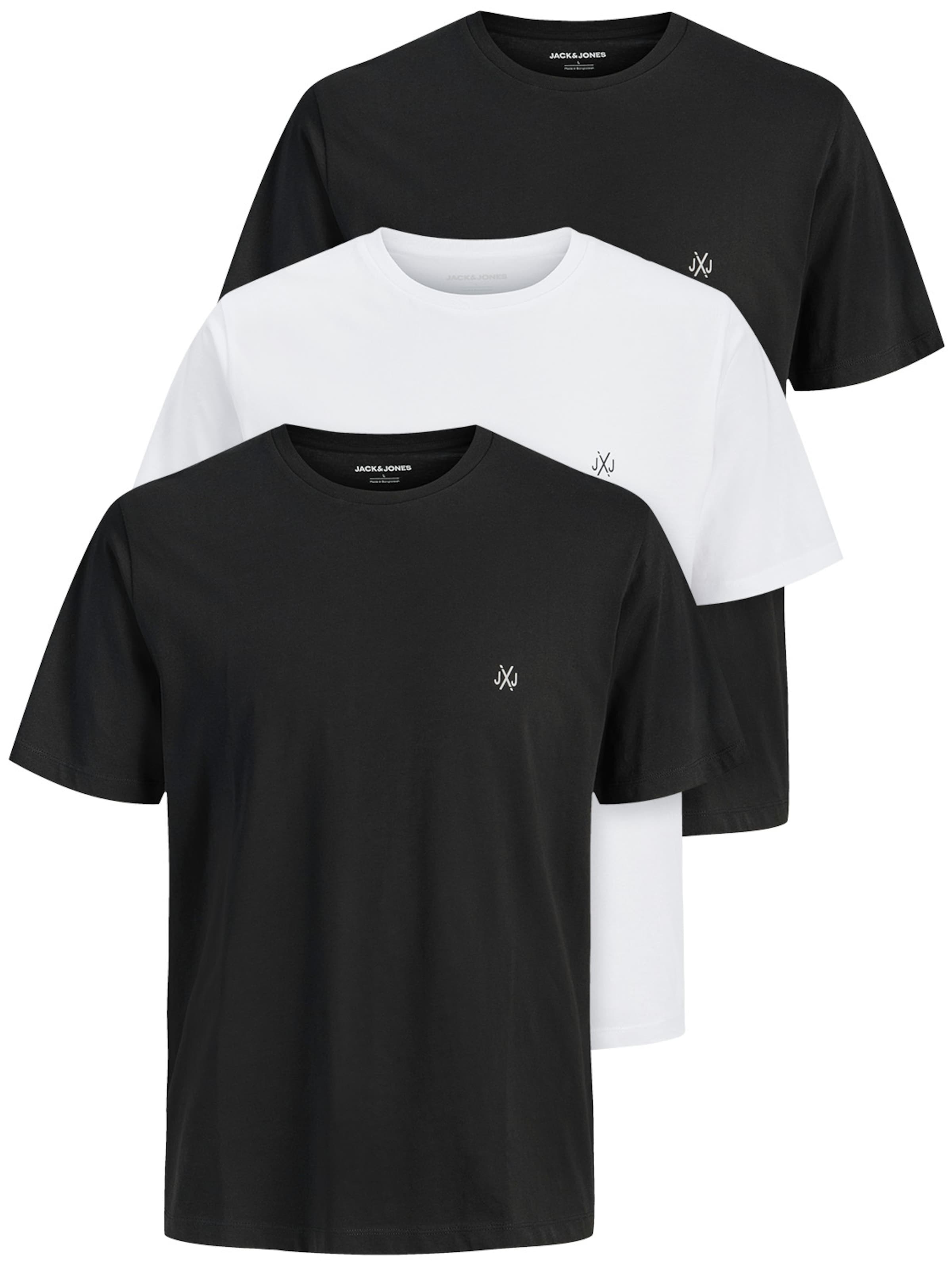 JACK & JONES Shirt 'JXJ' in Black / White, Item view