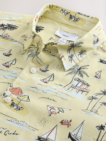 Next Regular fit Button Up Shirt in Yellow