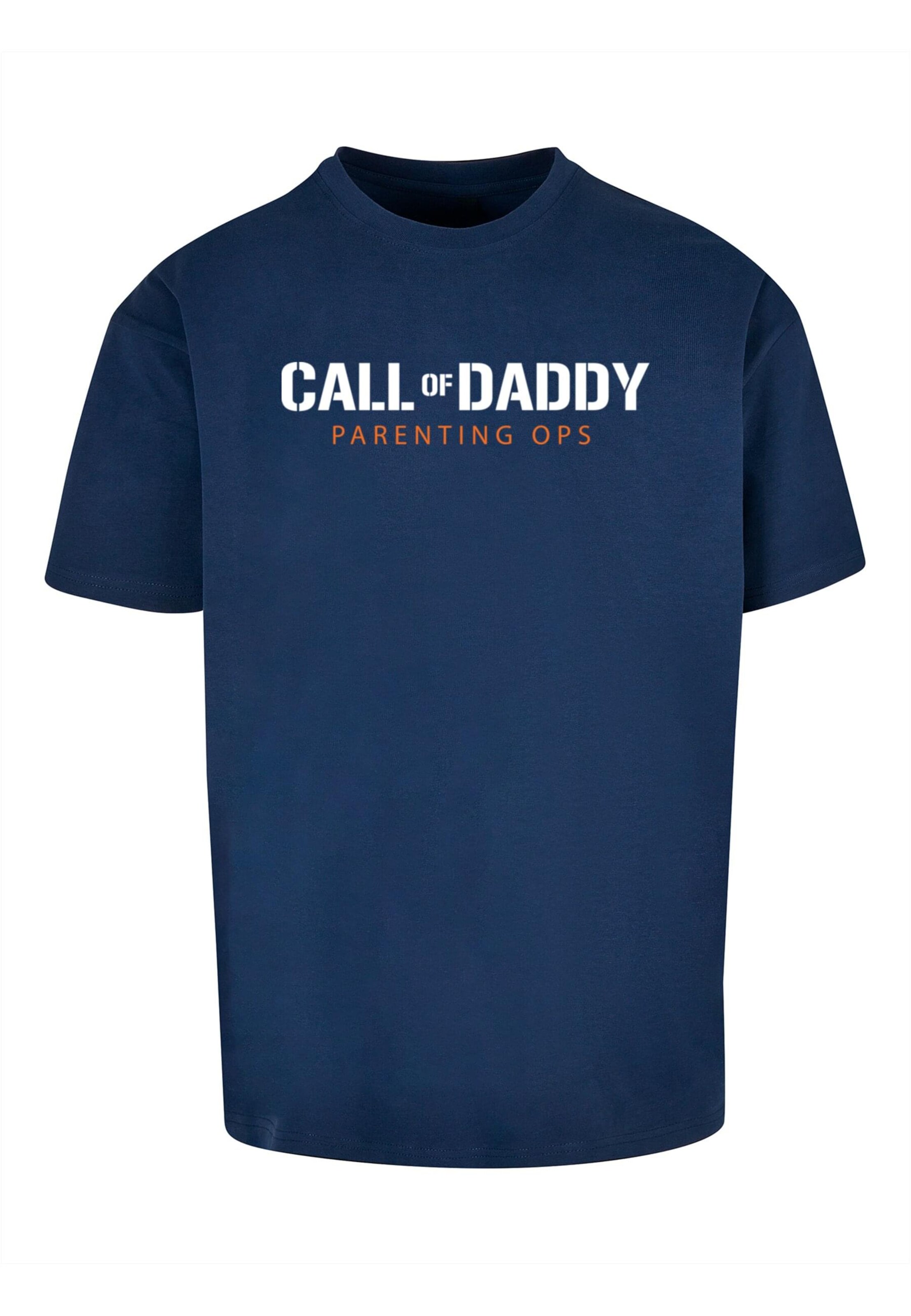 Merchcode T-Shirt 'Fathers Day - Call Of Daddy' in Blau: Vorderseite