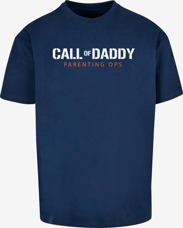 Merchcode T-Shirt 'Fathers Day - Call Of Daddy' in Blau: predná strana