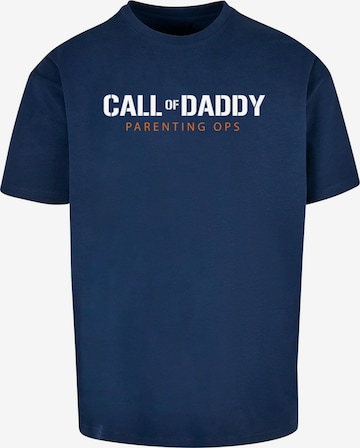 Merchcode T-Shirt 'Fathers Day - Call Of Daddy' in Blau: Vorderseite