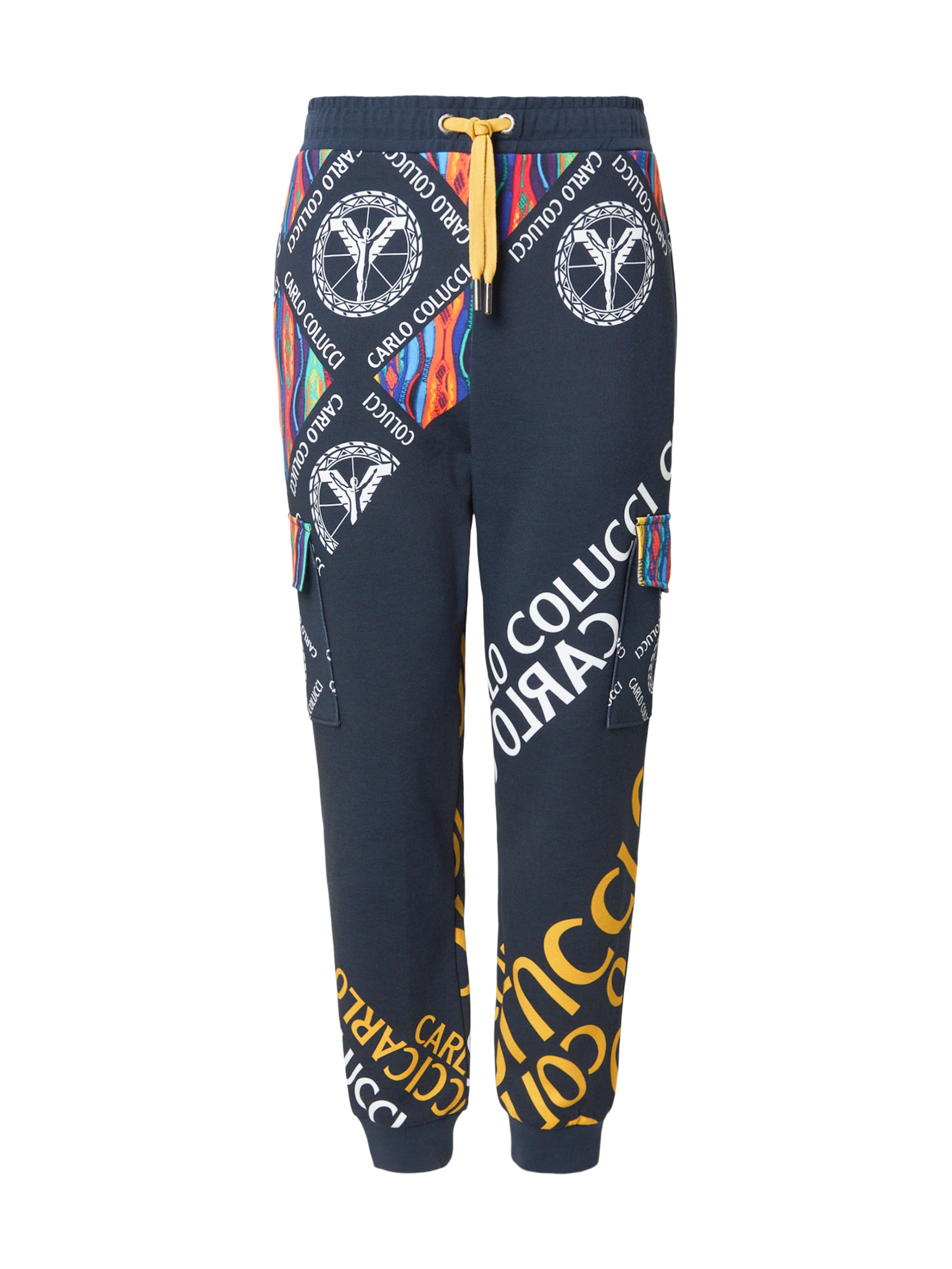 Carlo Colucci Tapered Cargobroek in Blauw: voorkant