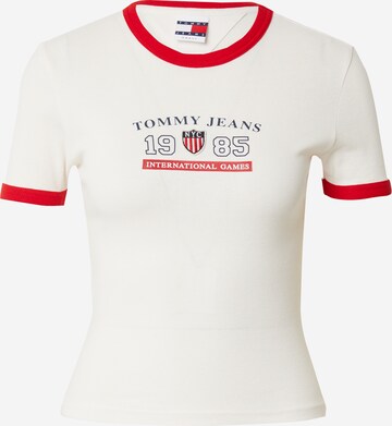 Tommy Jeans Tričko 'ARCHIVE GAMES' - biela: predná strana