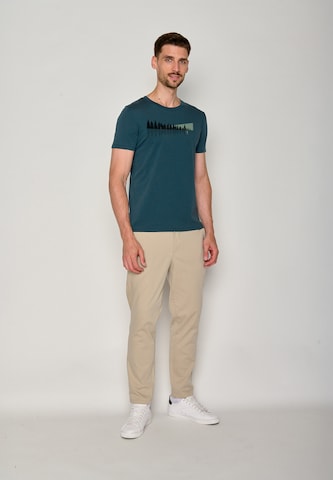 GREENBOMB Shirt 'Nature Ice Fishing' in Blauw