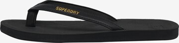 Flip-flops de la Superdry pe negru: față