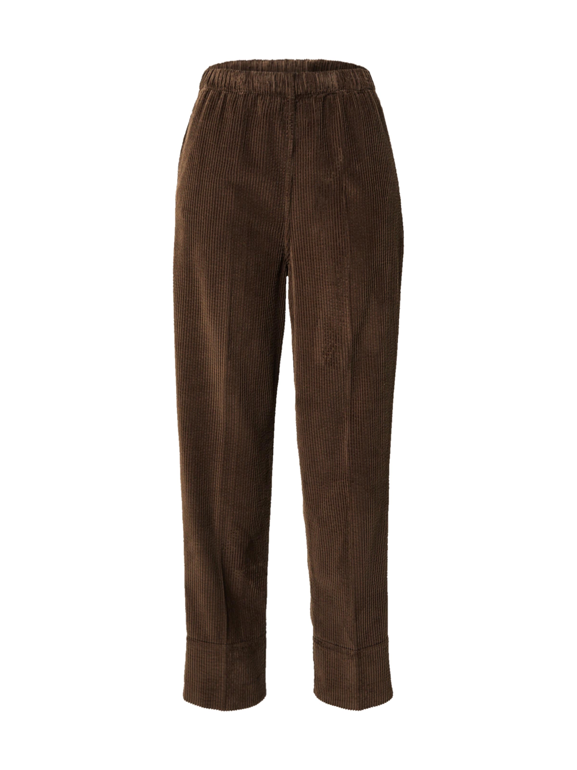 AMERICAN VINTAGE - Perna larga Calças 'Padow' em castanho: frente