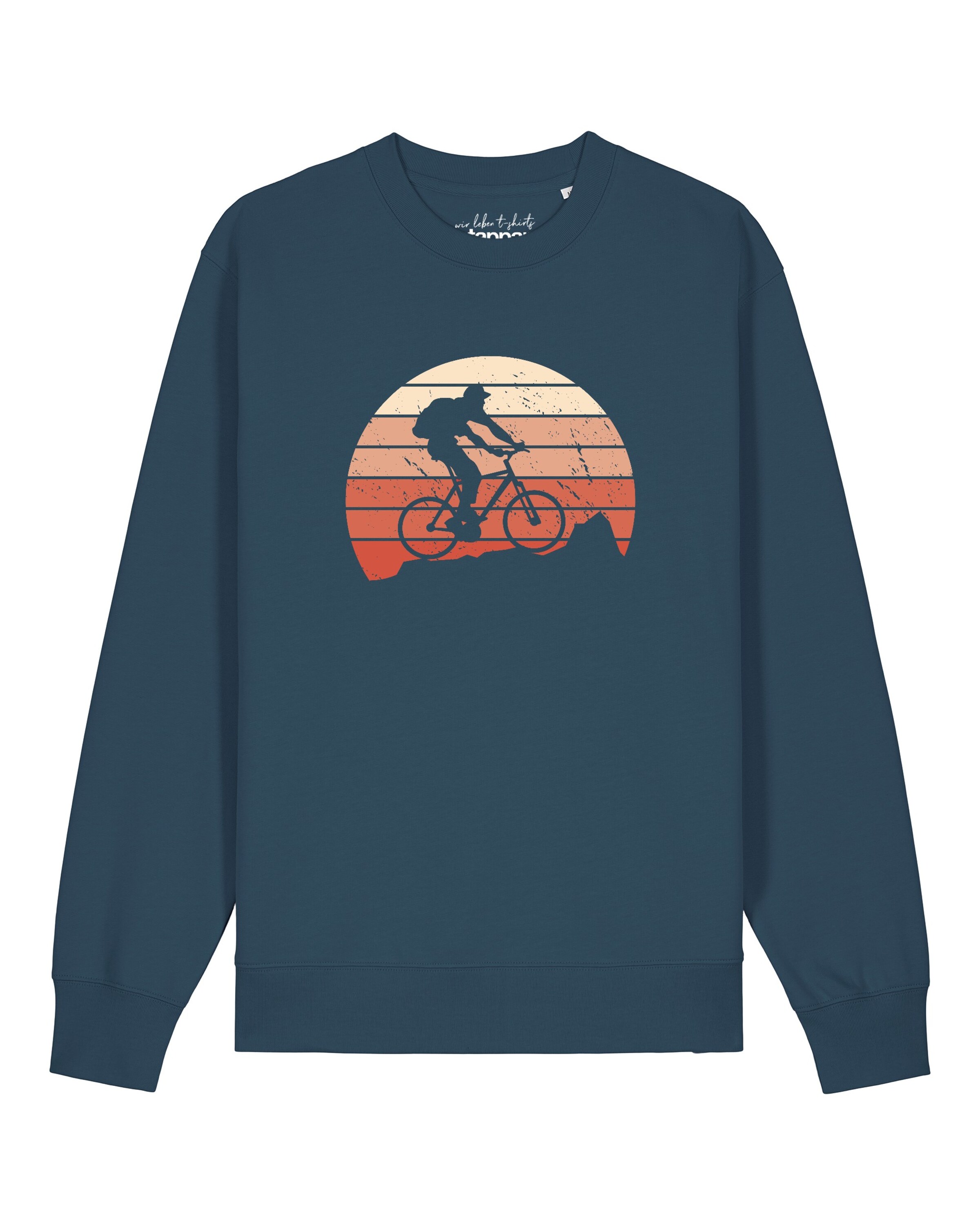 Watapparel Sweatshirt 'Mountainbike Silhouette' in Blue: front