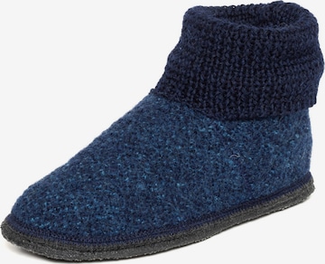 Gottstein Slippers 'Hüttenschuhe Wool Venture High' in Blue: front